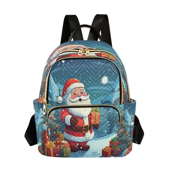 4357 Pine Tree Santa Claus Snow Xmas Backpack Purse Fashion Shoulder Bag main image 5